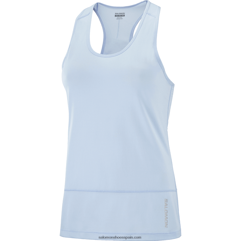 camiseta sin mangas mujer - cross run Salomon 00B0PZ896 cambray azul
