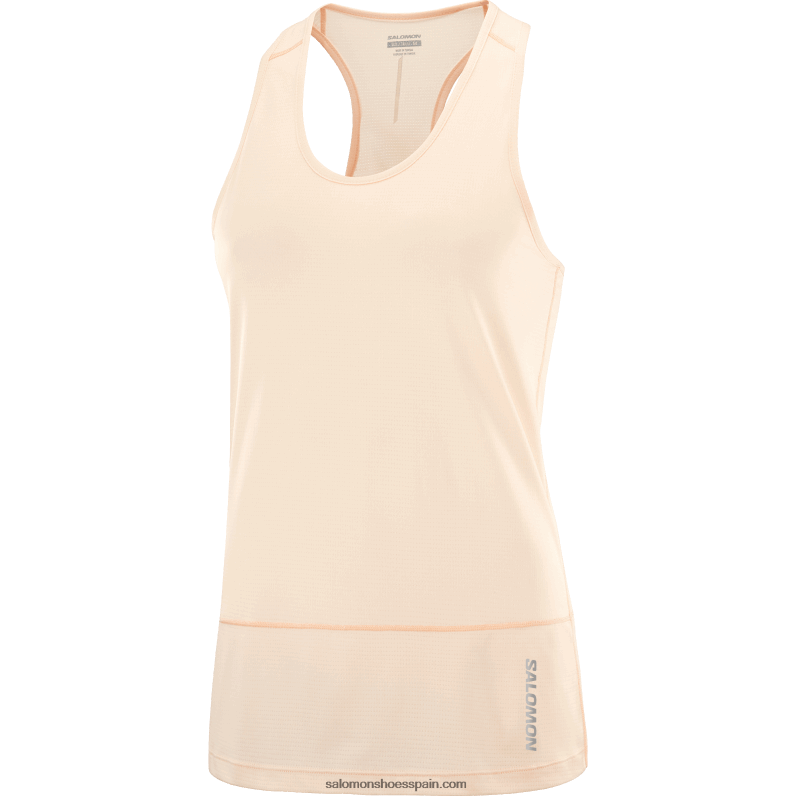 camiseta sin mangas mujer - cross run Salomon 00B0PZ897 bronceado crema