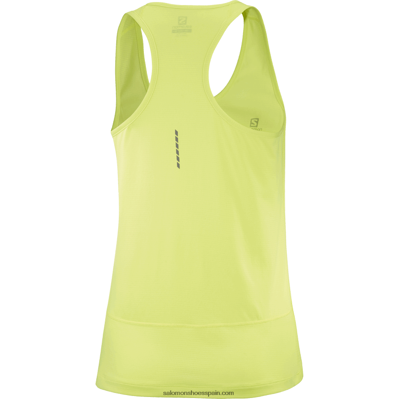 camiseta sin mangas mujer - cross run Salomon 00B0PZ900 lima soleada/brezo