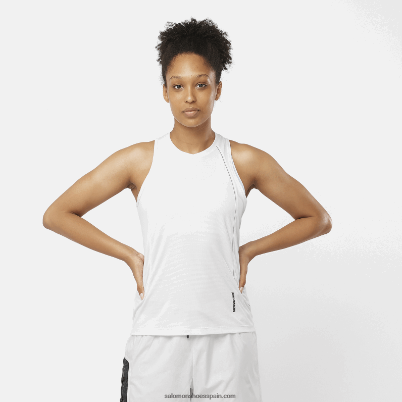 camiseta sin mangas mujer - equipe Salomon 00B0PZ907 blanco