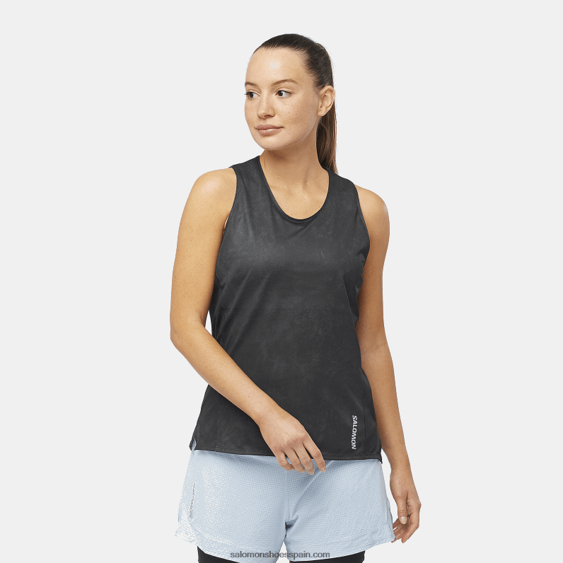 camiseta sin mangas mujer - sense aero Salomon 00B0PZ905 periscopio/negro intenso