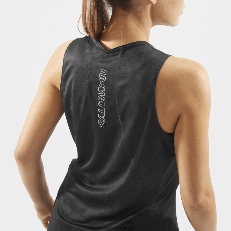 camiseta sin mangas mujer - sense aero Salomon 00B0PZ905 periscopio/negro intenso