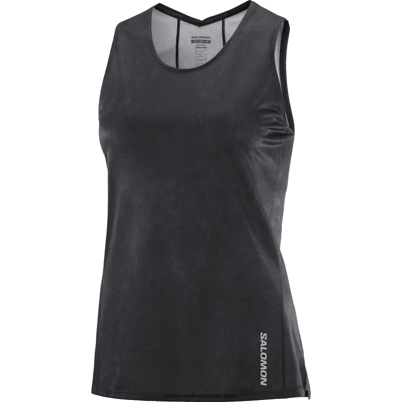 camiseta sin mangas mujer - sense aero Salomon 00B0PZ905 periscopio/negro intenso