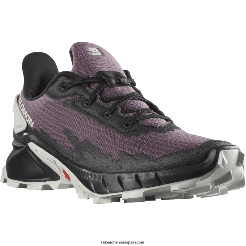 zapatillas de running para mujer - alphacross 4 Salomon 00B0PZ1541 paisaje lunar/negro/roca lunar