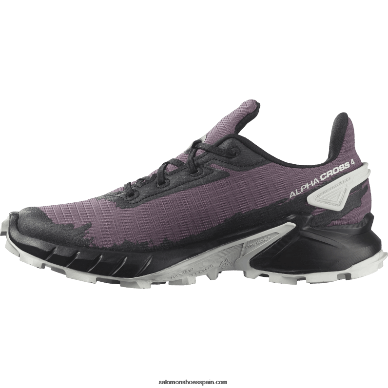 zapatillas de running para mujer - alphacross 4 Salomon 00B0PZ1541 paisaje lunar/negro/roca lunar