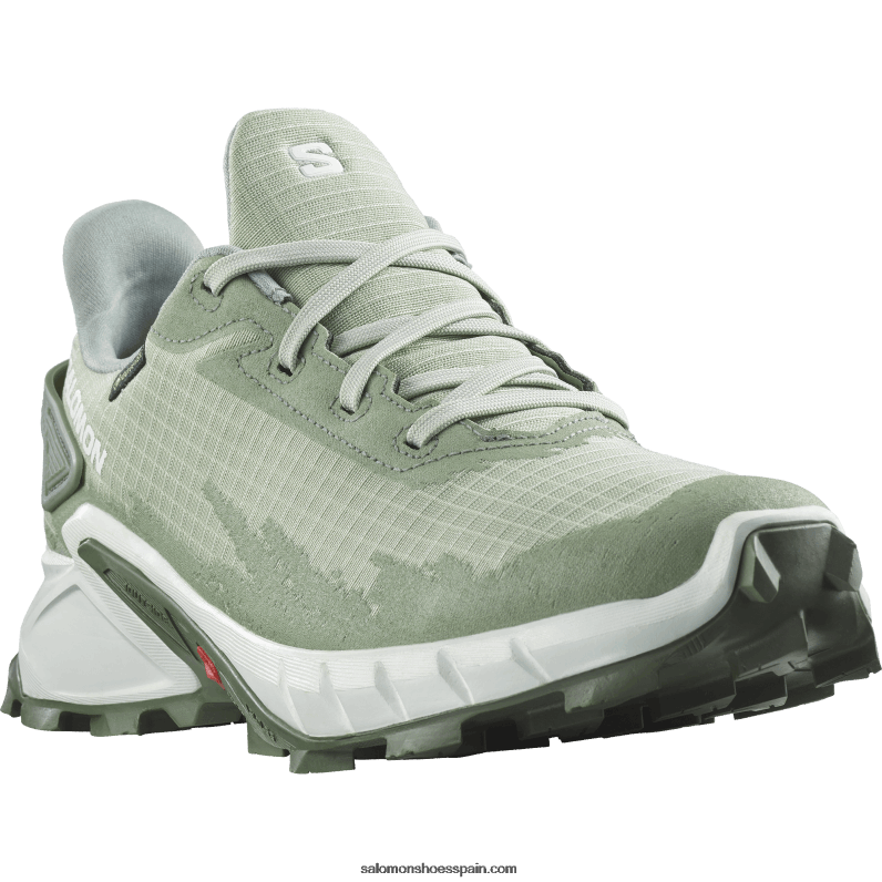 zapatillas de running para mujer - alphacross 4 gore-tex Salomon 00B0PZ1531 salvia del desierto/blanco/corona de laurel