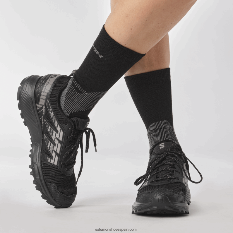 zapatillas de running para mujer - deambular Salomon 00B0PZ1546 gatito negro/ciruela/gaviota