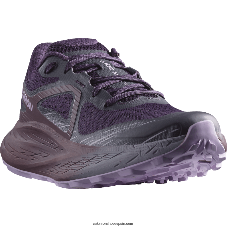 zapatillas de trail running para mujer - glide max tr Salomon 00B0PZ1500 belladona/paisaje lunar/orquídea en flor