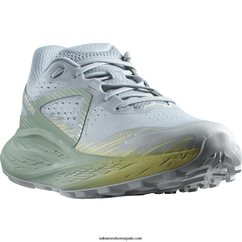 zapatillas de trail running para mujer - glide max tr Salomon 00B0PZ1501 azul piedra/verde granito/azul perla