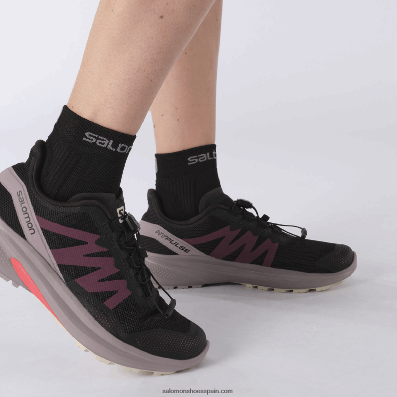 zapatillas de trail running para mujer - hypulse Salomon 00B0PZ1542 negro/codorniz/día lluvioso