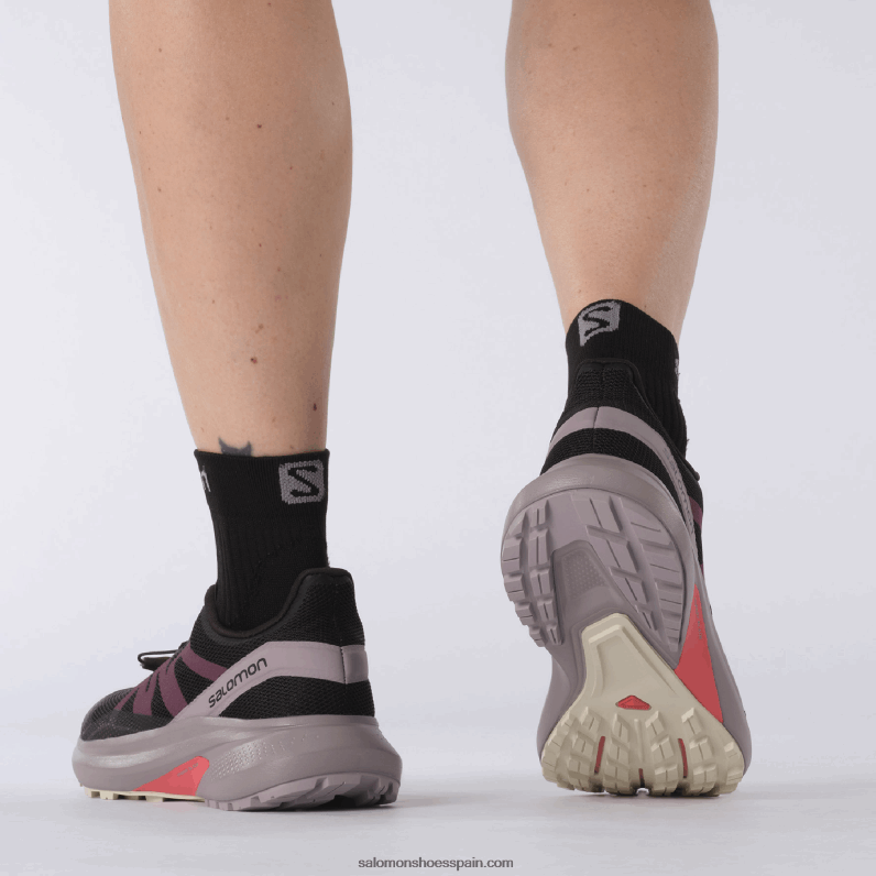 zapatillas de trail running para mujer - hypulse Salomon 00B0PZ1542 negro/codorniz/día lluvioso