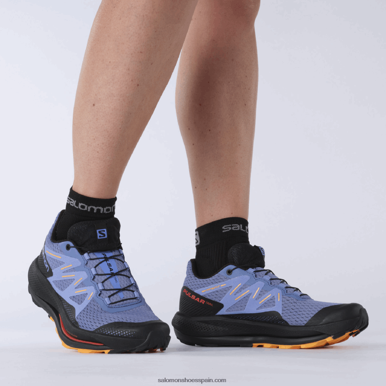 zapatillas de trail running para mujer - pulsar trail Salomon 00B0PZ1510 terciopelo mañana/negro/naranja ardiente