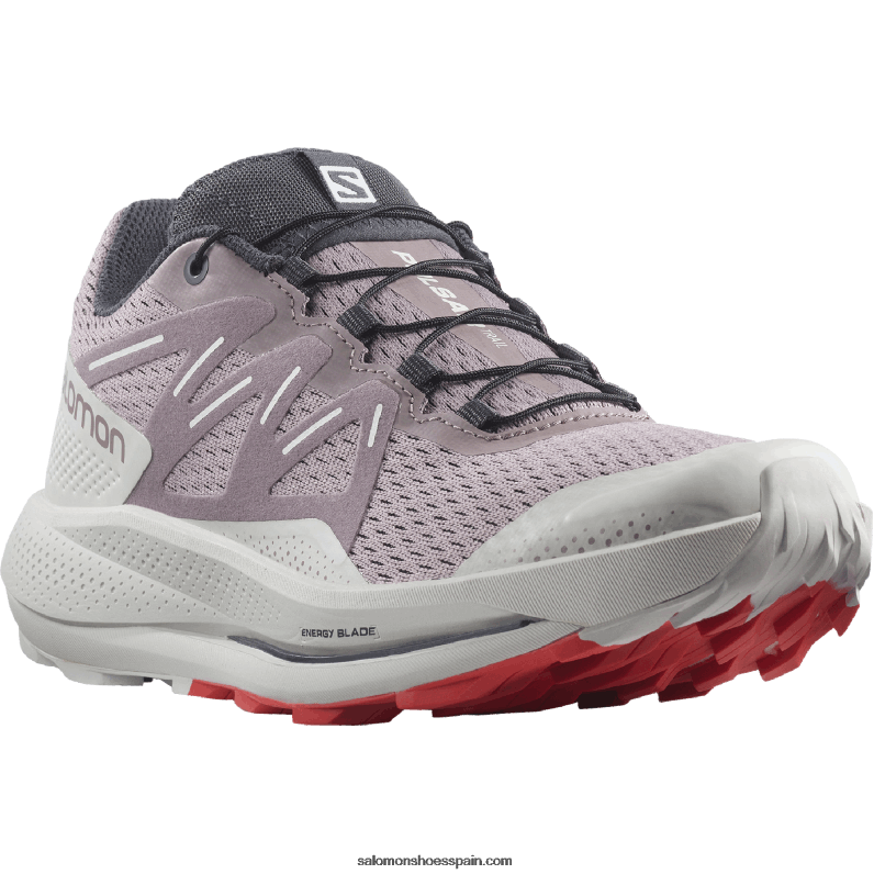 zapatillas de trail running para mujer - pulsar trail Salomon 00B0PZ1512 codorniz/roca lunar/rojo amapola