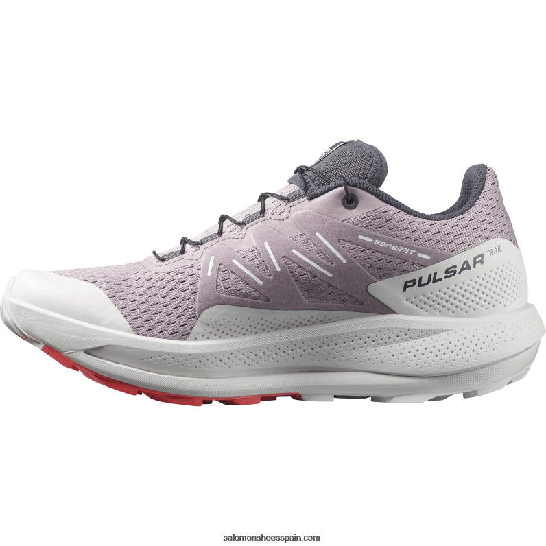 zapatillas de trail running para mujer - pulsar trail Salomon 00B0PZ1512 codorniz/roca lunar/rojo amapola