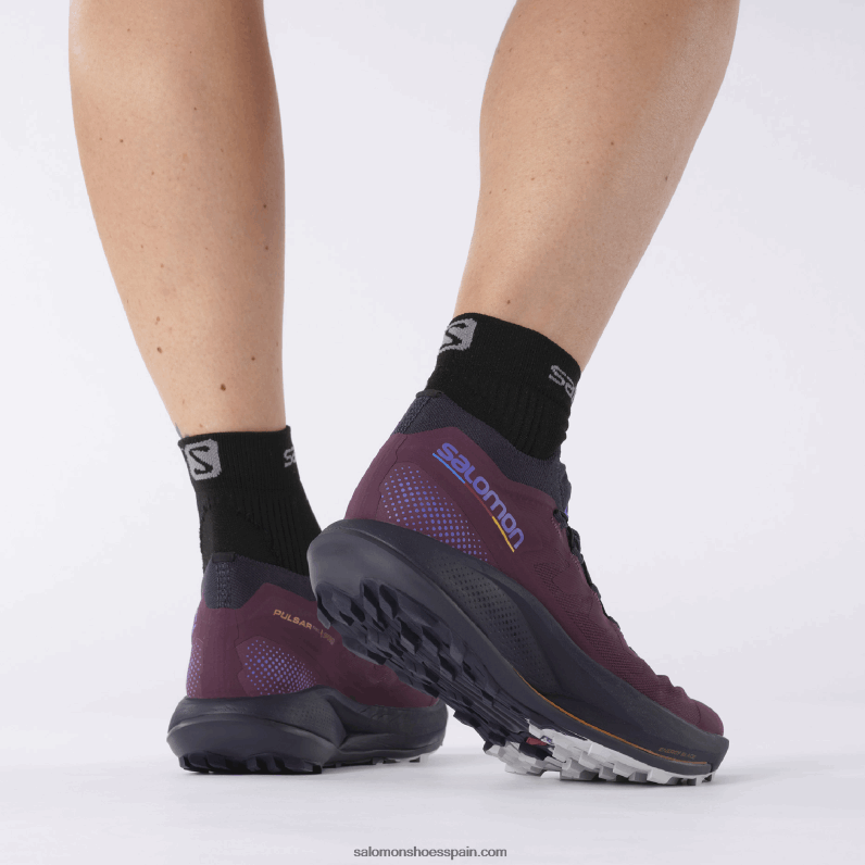 zapatillas de trail running para mujer - pulsar trail pro Salomon 00B0PZ1532 vino de uva/cielo nocturno/roca lunar