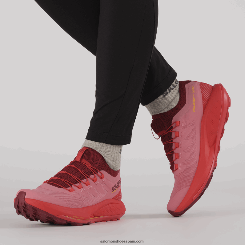 zapatillas de trail running para mujer - pulsar trail pro Salomon 00B0PZ1533 rosa de té/rojo ciclista/naranja ardiente