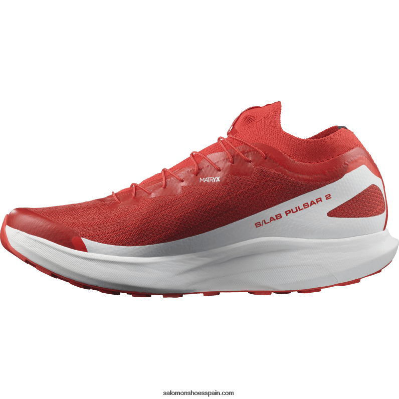 zapatillas de trail running para mujer - s/lab pulsar 2 Salomon 00B0PZ1519 rojo fuego/blanco
