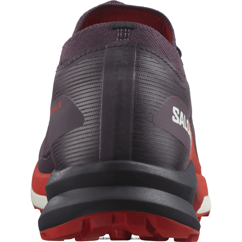 zapatillas de trail running para mujer - s/lab ultra 3 Salomon 00B0PZ1508 ciruela perfecto/rojo fuego/blanco