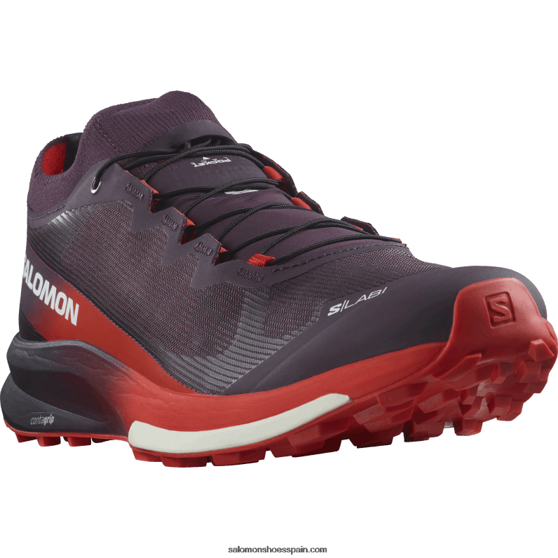 zapatillas de trail running para mujer - s/lab ultra 3 Salomon 00B0PZ1508 ciruela perfecto/rojo fuego/blanco
