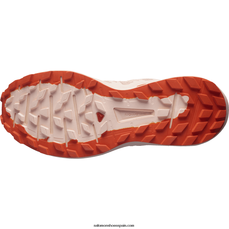 zapatillas de trail running para mujer - sense ride 4 Salomon 00B0PZ1536 siroco/melocotón agudo/rojo naranja