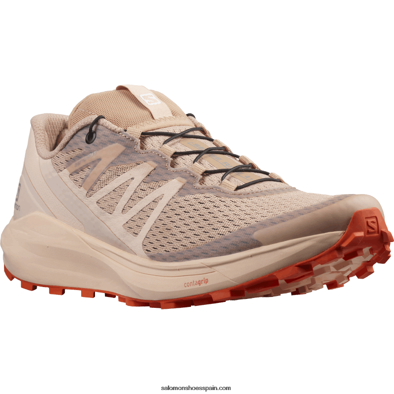 zapatillas de trail running para mujer - sense ride 4 Salomon 00B0PZ1536 siroco/melocotón agudo/rojo naranja
