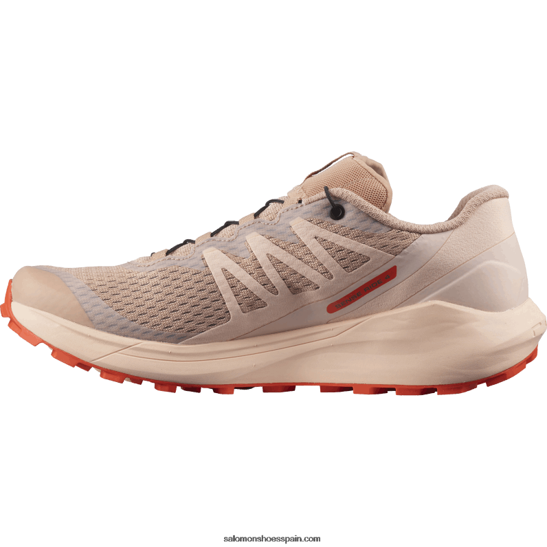 zapatillas de trail running para mujer - sense ride 4 Salomon 00B0PZ1536 siroco/melocotón agudo/rojo naranja