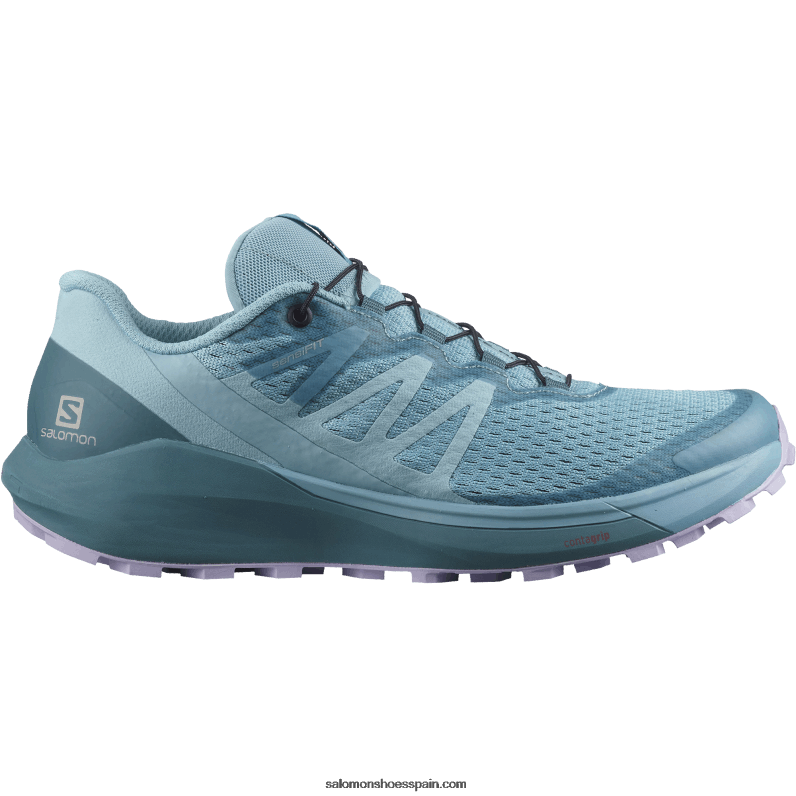 zapatillas de trail running para mujer - sense ride 4 Salomon 00B0PZ1537 azul espuela de caballero/azul ánade real/lavanda