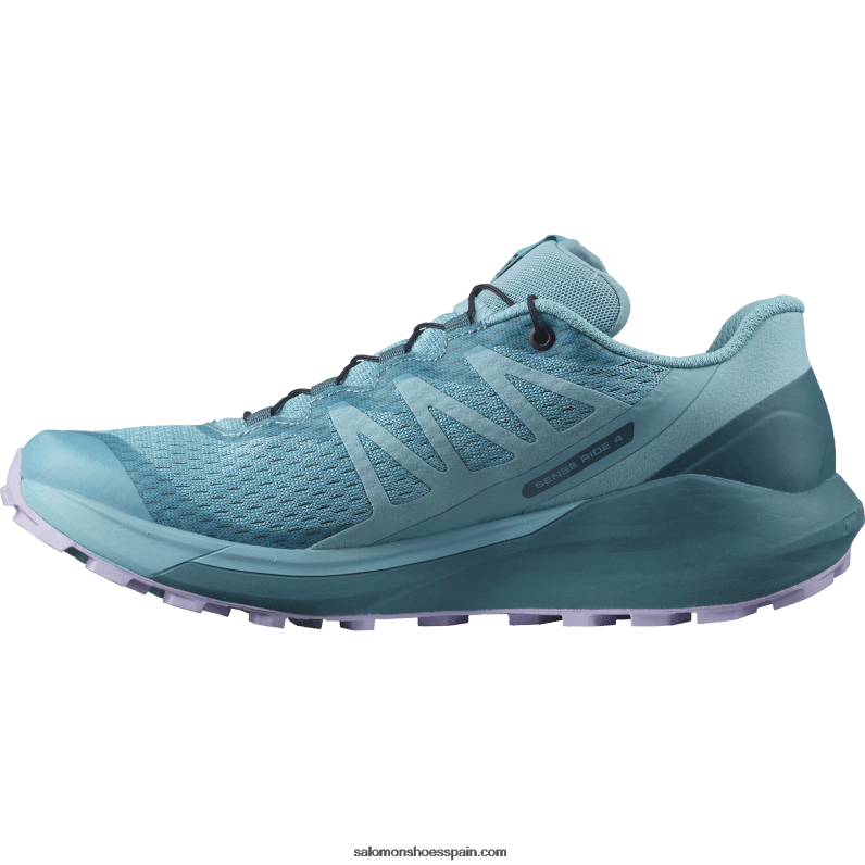 zapatillas de trail running para mujer - sense ride 4 Salomon 00B0PZ1537 azul espuela de caballero/azul ánade real/lavanda