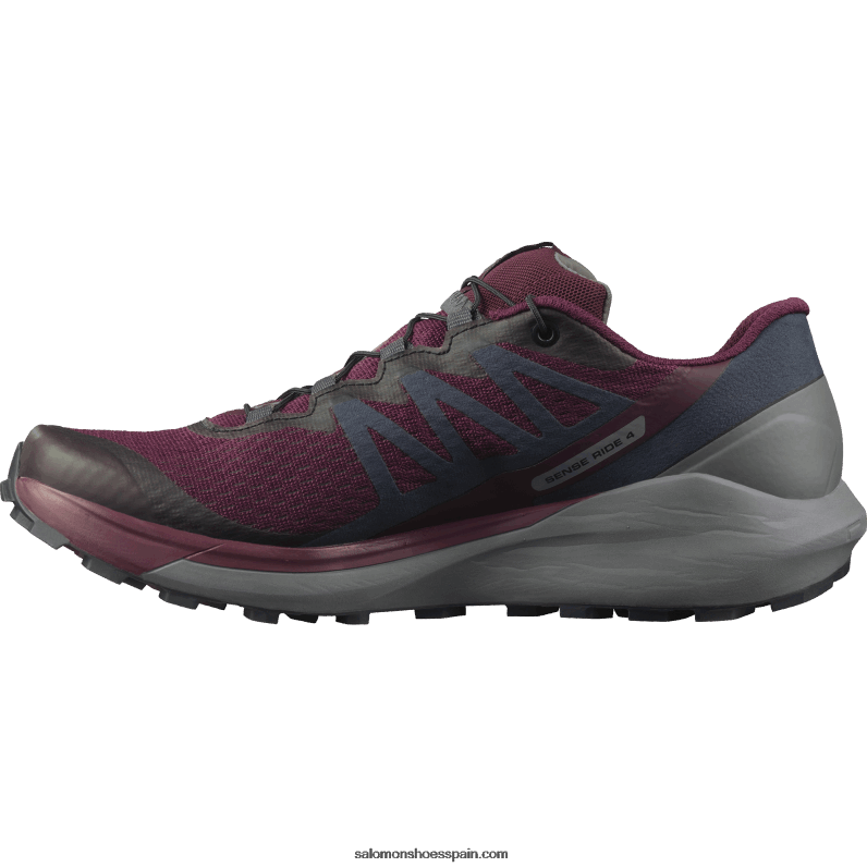 zapatillas de trail running para mujer - sense ride 4 Salomon 00B0PZ1538 cata de vinos/sombra tranquila/ébano