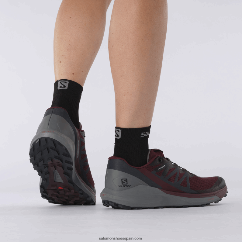 zapatillas de trail running para mujer - sense ride 4 Salomon 00B0PZ1538 cata de vinos/sombra tranquila/ébano
