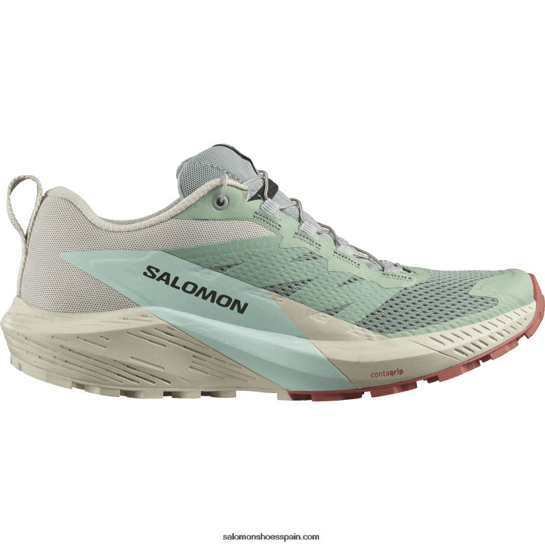 zapatillas de trail running para mujer - sense ride 5 Salomon 00B0PZ1496 nenúfar/día lluvioso/aguamarina blanqueada