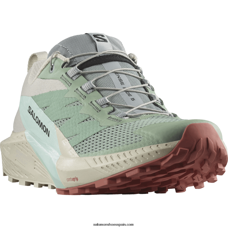 zapatillas de trail running para mujer - sense ride 5 Salomon 00B0PZ1496 nenúfar/día lluvioso/aguamarina blanqueada