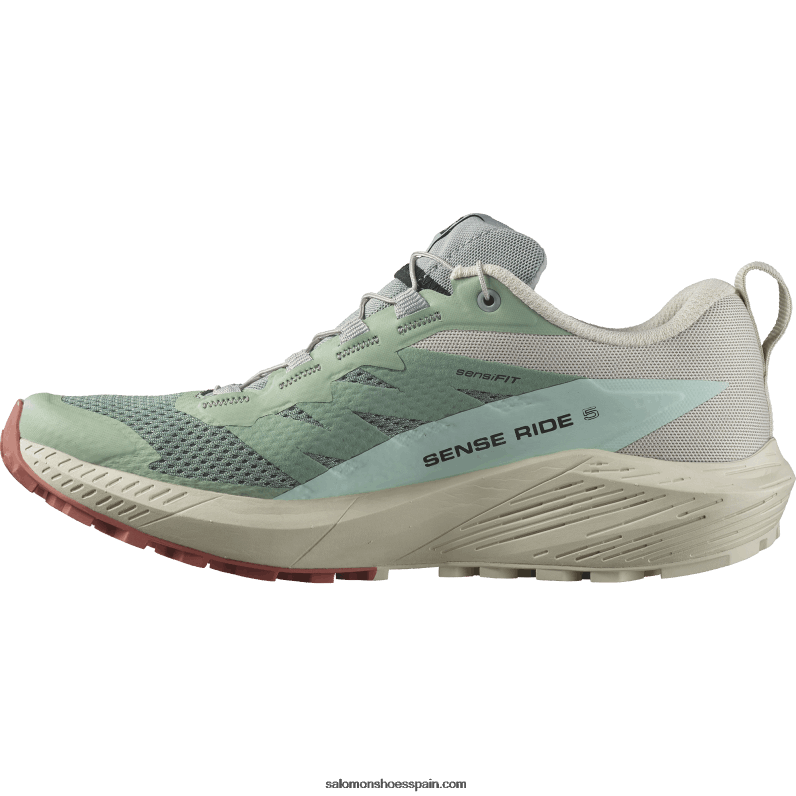 zapatillas de trail running para mujer - sense ride 5 Salomon 00B0PZ1496 nenúfar/día lluvioso/aguamarina blanqueada