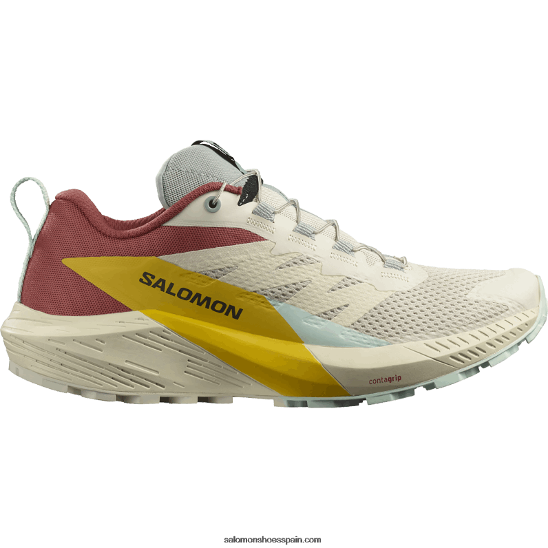 zapatillas de trail running para mujer - sense ride 5 Salomon 00B0PZ1497 día lluvioso/salsa picante/fresia