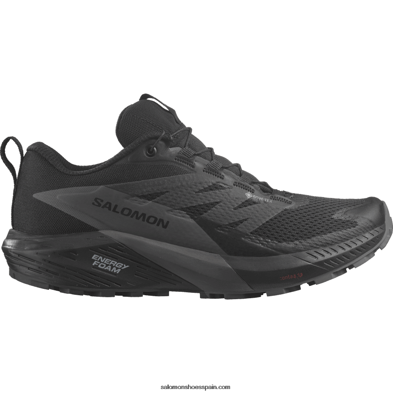 zapatillas de trail running para mujer - sense ride 5 gore-tex Salomon 00B0PZ1527 negro/imán