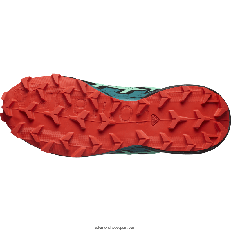 zapatillas de trail running para mujer - speedcross 6 Salomon 00B0PZ1503 negro/verde vizcaya/rojo fuego