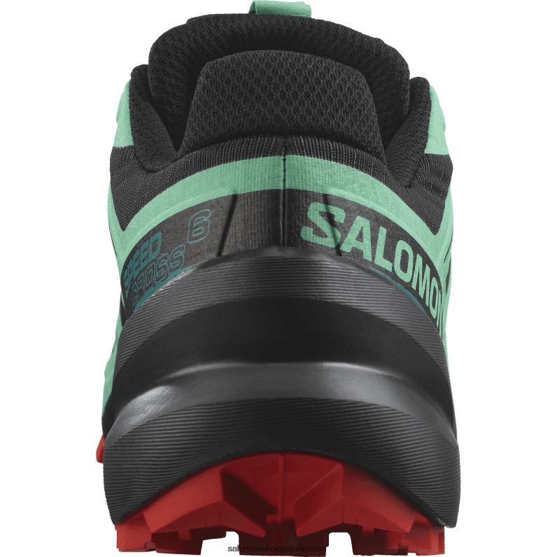 zapatillas de trail running para mujer - speedcross 6 Salomon 00B0PZ1503 negro/verde vizcaya/rojo fuego