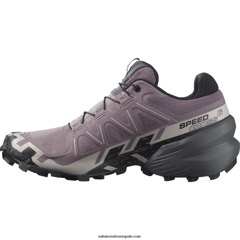 zapatillas de trail running para mujer - speedcross 6 Salomon 00B0PZ1504 paisaje lunar/negro/cenizas de rosas