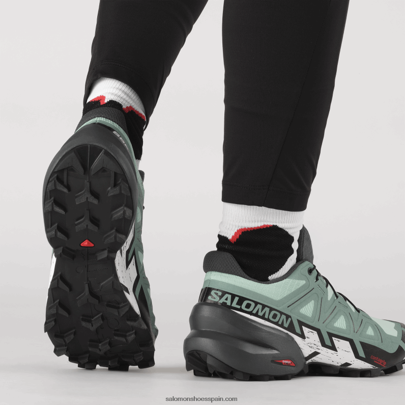 zapatillas de trail running para mujer - speedcross 6 Salomon 00B0PZ1505 yuca/ébano/blanco