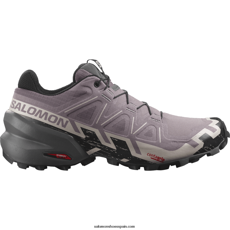 zapatillas de trail running para mujer - speedcross 6 de ancho Salomon 00B0PZ1522 paisaje lunar/negro/cenizas de rosas