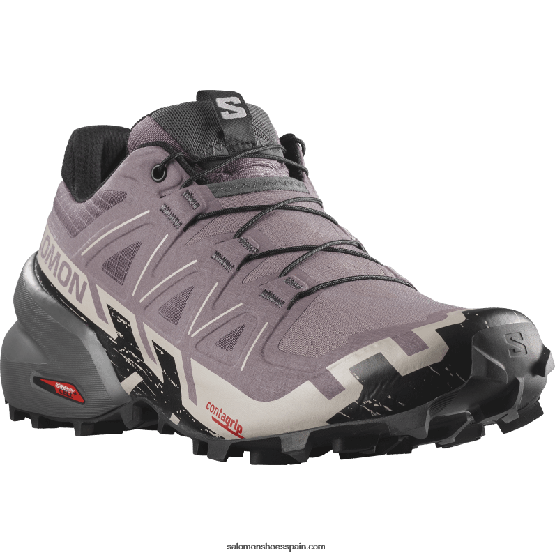 zapatillas de trail running para mujer - speedcross 6 de ancho Salomon 00B0PZ1522 paisaje lunar/negro/cenizas de rosas