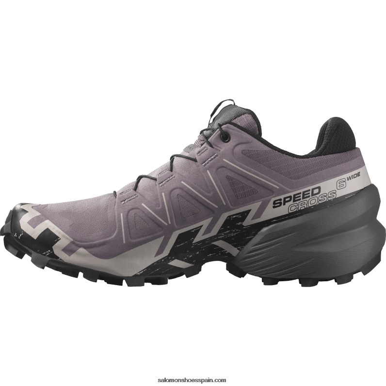 zapatillas de trail running para mujer - speedcross 6 de ancho Salomon 00B0PZ1522 paisaje lunar/negro/cenizas de rosas