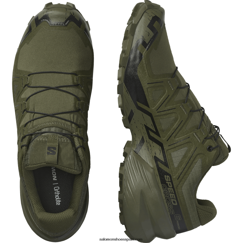 zapatillas de trail running para mujer - speedcross 6 force Salomon 00B0PZ803 guardabosques verde/negro