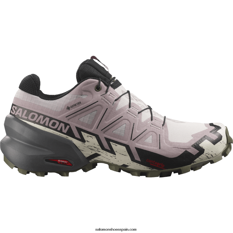 zapatillas de trail running para mujer - speedcross 6 gore-tex Salomon 00B0PZ1515 cenizas de rosas/negro/oliva noche