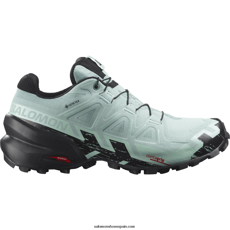 zapatillas de trail running para mujer - speedcross 6 gore-tex Salomon 00B0PZ1517 acuífero/negro/yuca