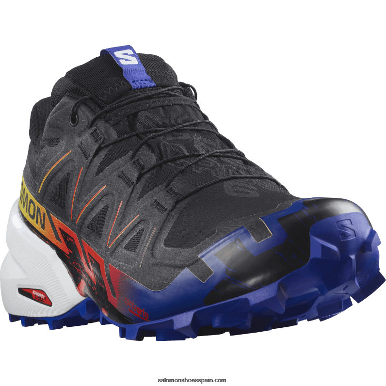 zapatillas de trail running para mujer - speedcross 6 gore-tex blue fire Salomon 00B0PZ1509 negro/navegar por la web/amarillo de seguridad