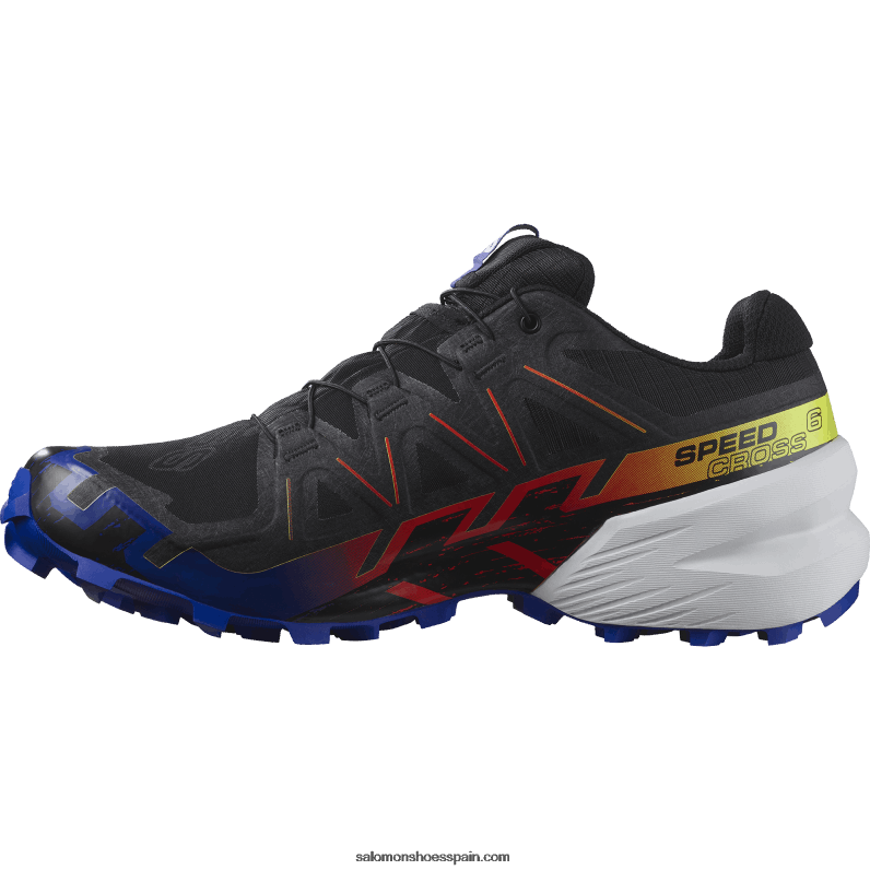 zapatillas de trail running para mujer - speedcross 6 gore-tex blue fire Salomon 00B0PZ1509 negro/navegar por la web/amarillo de seguridad