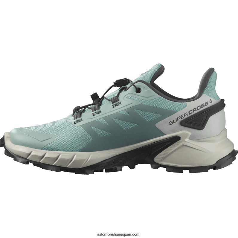 zapatillas de trail running para mujer - supercross 4 Salomon 00B0PZ1543 acuífero/roca lunar/ébano
