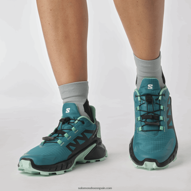 zapatillas de trail running para mujer - supercross 4 Salomon 00B0PZ1544 azul puerto/negro/yuca