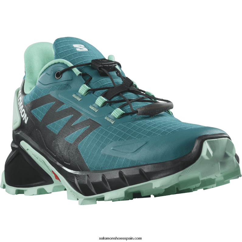 zapatillas de trail running para mujer - supercross 4 Salomon 00B0PZ1544 azul puerto/negro/yuca